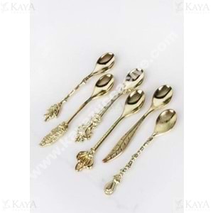KSV GOLD DESENLİ METAL 6 LI ÇAY KAŞIĞI 1*72