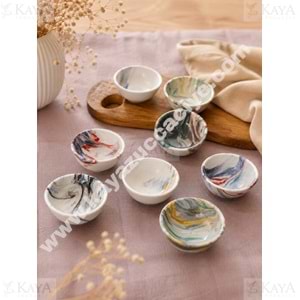 ASEL SERAMİK ÇEREZLİK 6 LI MERMER DESEN SOSLUK 1*40