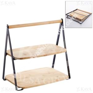 BALSA BAMBU SUNUMLUK 2 KATLI 28x20x27 CM 1*10