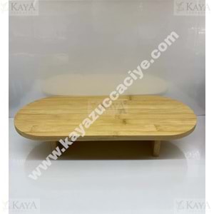 BZD IVORY BAMBU SUNUMLUK OVAL AYAKLI KESİM PANOSU 40x18 CM 1*12