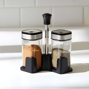 BZD IVORY CAM TUZLUK&BAHARATLIK 2 Lİ GÜMÜŞ STANDLI 1*42