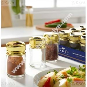 BZD IVORY CAM TUZLUK&BAHARATLIK GOLD KAPAK 12 Lİ 1*12