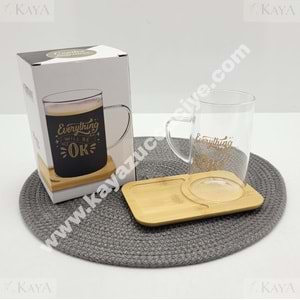 CAMBU BAMBU TABAKLI COFFE CAM KUPA 280 ML 1*36