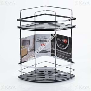 DECOREV BANYO KÖŞELİĞİ KROM 2 KATLI KRİSTAL RAF