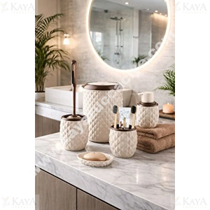 DECOREV BANYO SETİ WACO 5 PARÇA KREM 1*6