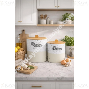 DECOREV PATATES SOĞANLIK BAMBU KAPAK 2 Lİ METAL 1*6