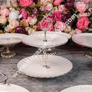 DRT KATLI KURABİYELİK IŞIL MODEL PLATİN YALDIZLI 27x27 CM 1*12