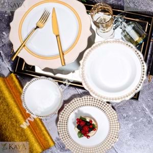 KSV BONE CHINA YEMEK TAKIMI 24 PARÇA 1*2