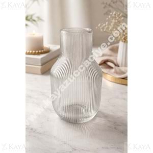 EGE LA CUPPA VAZO CAM MİLAS ÇİZGİLİ TOMBUL 24x14 CM 1*6