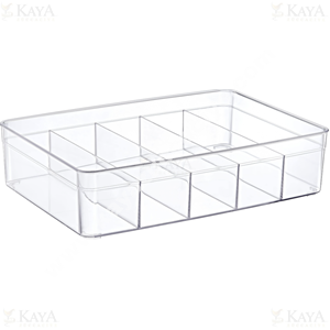 EMHOUSE CLEAR 5 BÖLMELİ BÜYÜK ORGANİZER 30X21X7,5 CM 1*12
