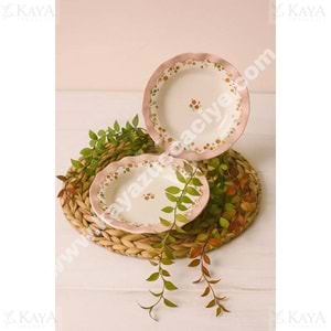 ALİNA HOME FIRFIR PEMBE YUVARLAK YEMEK TABAĞI 20 CM 1*12