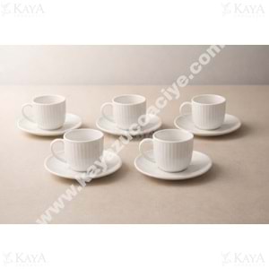 PORLİNE PORSELEN KAHVE TAKIMI 6 LI FRHT ÇİZGİLİ 1*6