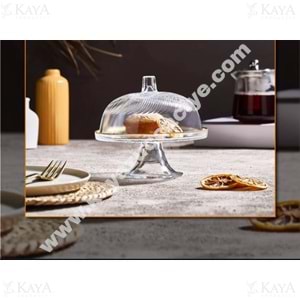 ALN GLASSCOM 16 CM AYAKLI KEK FANUSU ŞEFFAF ASORTİ 1*16