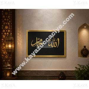 GLS PLEKSİ AYNALI 35X49 ALLAH MUHAMMED YAZISI