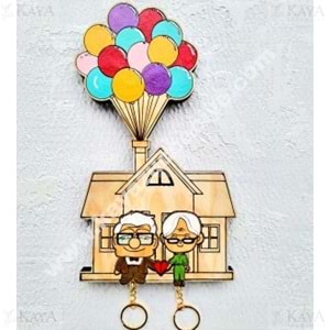 GLS BALONLU AHŞAP İHTİYAR ANAHTARLIK ASKISI SETİ