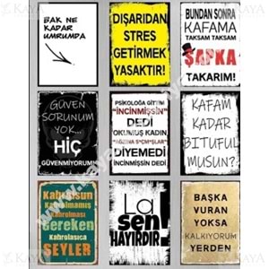 GLS AHŞAP TABLO RETRO KARMA YAZILI 10x15 CM