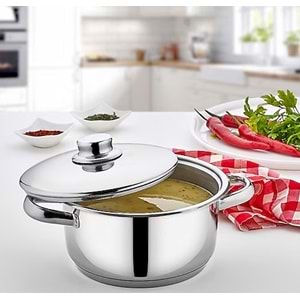 GÜLSAN ÇELİK DERİN TENCERE 18 CM MEGA 1*5