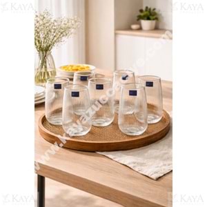 DİAMONDS CAM MEŞRUBAT BARDAĞI 6 LI UZUN DÜZ ÇİZGİ 1*8