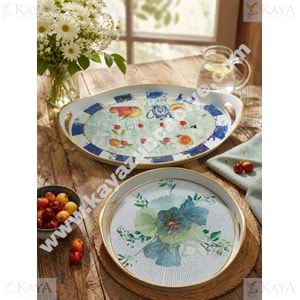 İSRA LÜX BEYAZ 2 Lİ HİRA TEPSİ 33x51,5 - 29x29 CM 1*18