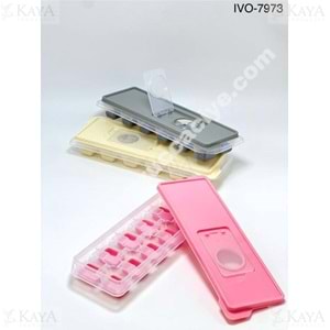 BZD IVORY SİLİKON BUZ KALIBI KAPAKLI DİKDÖRTGEN 12 SIRA 1*100