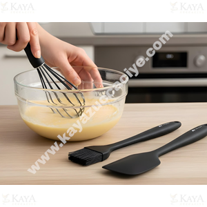 BZD IVORY SİLİKON MUTFAK SETİ SPATULA+FIRÇA+ÇIRPICI 1*24
