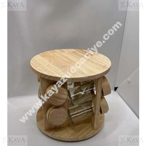 MS MORRY 8 PRÇ DÖNERLİ BAHARAT SETİ AHŞAP 1*12