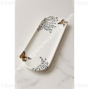 ALİNA HOME DALGALI KÜÇÜK OVAL KELEBEK KAYIK KAHVE 22 CM 1*12