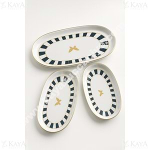 ÜLGER ÇİZGİLİ KELEBEK MARTHA 3 LÜ KAYIK TABAK 1*12