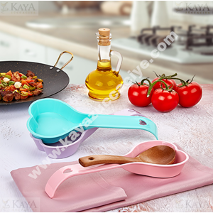 KARALI KEPÇE VE KAŞIK ALTLIĞI KALPLİ MODEL PLASTİK 26 CM 1*60