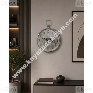 KRD DUVAR SAATİ ÇARKLI MODEL GÜMÜŞ 1*16