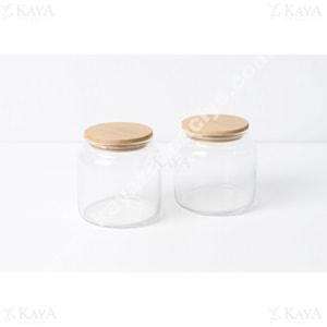 OKS KAVALYE BAMBU KAPAKLI CAM KAVANOZ 575 CC 1*24