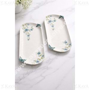 ALİNA HOME DALGALI ORTA OVAL KELEBEK KAYIK MAVİ KELEBEK 29 CM 1*12