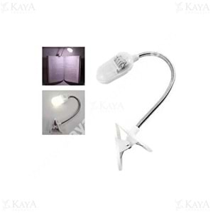 ZMAX LAMBA LEDLİ CLİPSLİ KİTAP OKUMA LAMBASI PİLLİ 1*12
