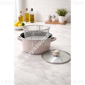 MLN EMAYE KIZARTMA TENCERESİ 22 CM TOPRAK 1*6