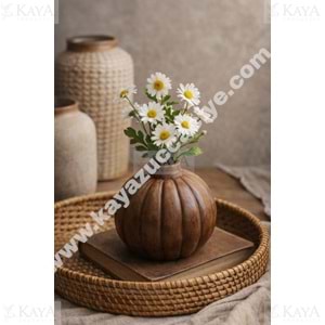 MLN SERAMİK PİNTEREST ÇİZGİLİ TOP VAZO 10 CM 1*24