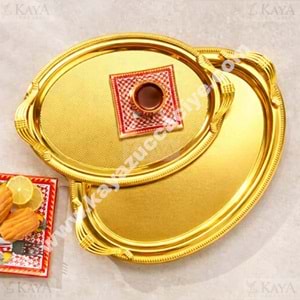 DALGIÇ 2 Lİ OVAL TEPSİ SETİ GOLD 2013SET2 37x28-44x33 CM 1*10