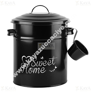 NİL METAL DETERJAN KUTUSU ÖLÇEKLİ KREM -SİYAH 1*24