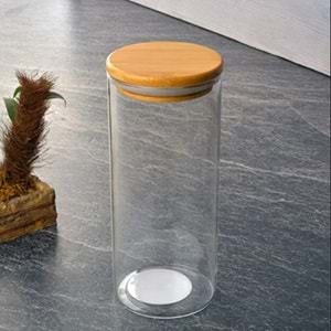 PBT HOME CAM KAVANOZ BAMBU KAPAK 26 CM 1*12