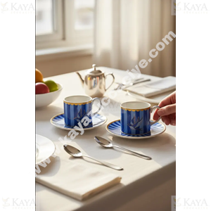 PASHA PORSELEN KAHVE SETİ PİEGON 2 Lİ MAVİ 1*24