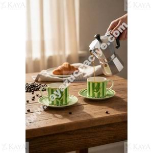 PASHA PORSELEN KAHVE SETİ PİEGON 2 Lİ YEŞİL 1*24