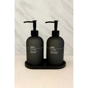 BZD IVORY CAM STANDLI 2 Lİ SIVI SABUNLUK SETİ 500 ML 1*24