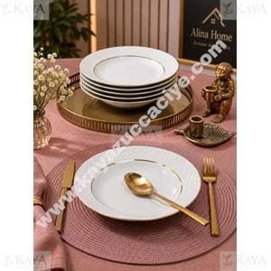 GÜRAL PORSELEN SEDEF 17 CM ÇUKUR TABAK MAT YALDIZ 1*12