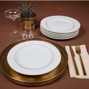 GÜRAL PORSELEN SEDEF 25 CM DÜZ TABAK MAT YALDIZ 1*12