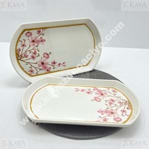 ALİNA HOME PEMBE SAKURA BÜYÜK OVAL SUNUM 31X18 CM 1*12