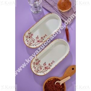 ALİNA HOME PEMBE SAKURA OVAL KAYIK ORTA 25,5X12 CM 1*12