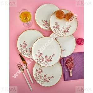 ALİNA HOME PEMBE SAKURA YUVARLAK TATLI TABAĞI 14,5x14,5 CM 1*20
