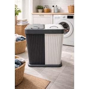 ALACA TWİNS ÇAMAŞIR SEPETİ KİRLİ 2 BÖLMELİ 80 LT 1*1