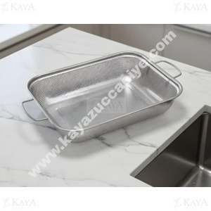 BZD IVORY SÜZGEÇ ÇELİK PASLANMAZ DİKDÖRTGEN KULPLU 35x27 CM 1*40