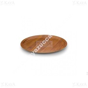 TİRA KRAFT TEPSİ 33 CM KAYMAZ YUVARLAK CEVİZ MAT TEPSİ 1*50