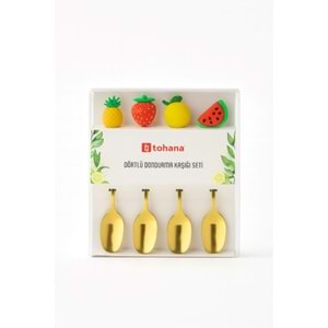 THN DONDURMA KAŞIĞI GOLD 4 LÜ MEYVE FİGÜRLÜ 1*12